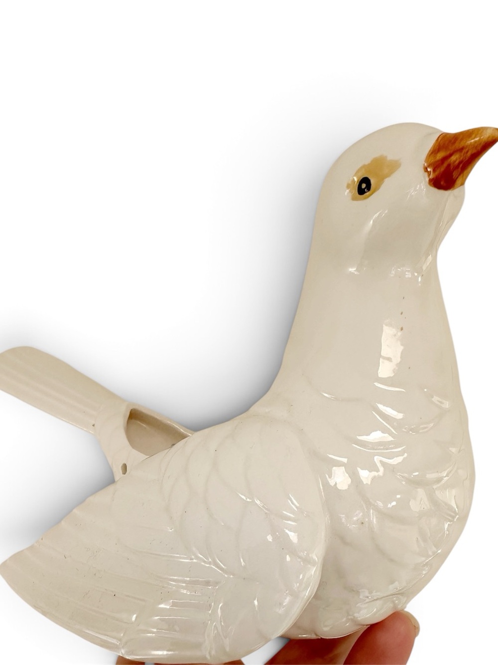 Fitz and Floyd Ceramic White Bird Hanging Planter